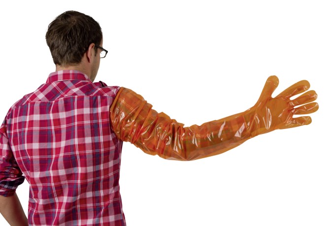 Einmalhandschuhe Vetbasic, 90cm Länge, 100 St., orange