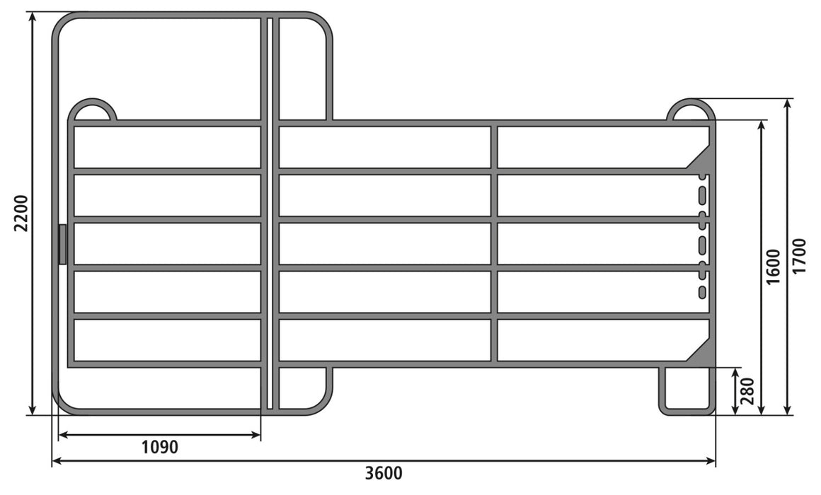 Weidepanel versch. Längen - wählbar mit Tor oder ohne Tor
