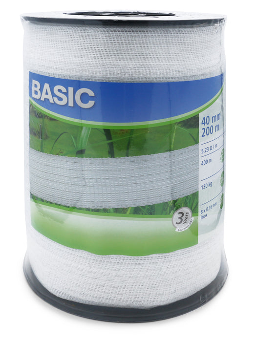 Basic Classe-Weidezaunband weiß 200m, 10mm, 20mm oder 40mm