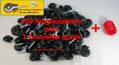 Ringisolatoren 100 Stück + Einschrauber im Set
