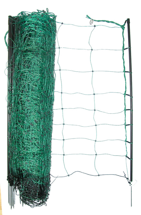 Elektrifizierbares Schafnetz 90cm/108cm x 50m Einzelspitze grün