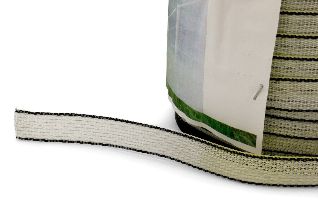 Weidezaunband weiß/grün 200m/25mm - Doppelpack + 2 Bandspanner