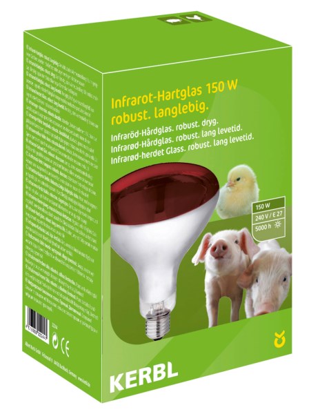 Infrarotlampe 150W Hartglas, rot