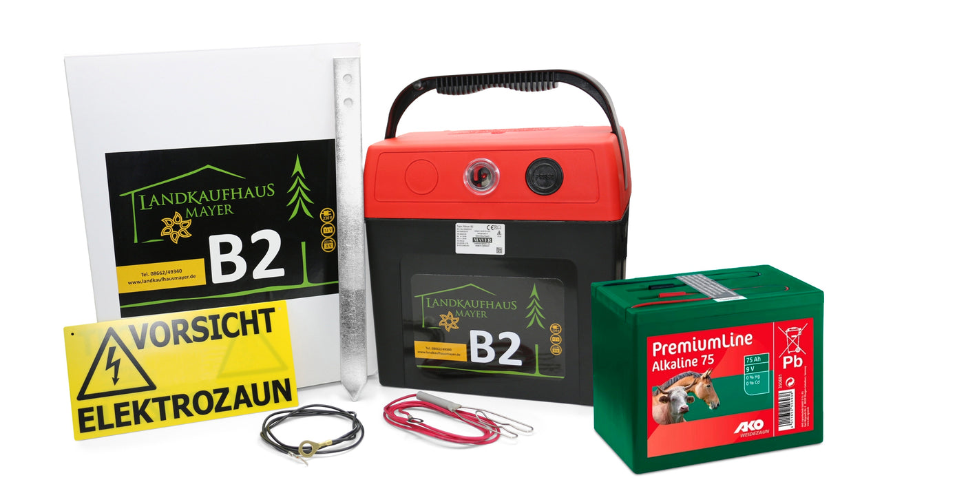 Weidezaungerät B2 Multi 9V/12V Ohne/mit Batterie, Solarmodul möglich