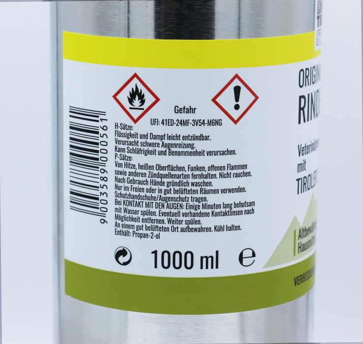 Tiroler Steinöl Rinder Fluid Bremsenöl für Rinder und Pferde 1000ml